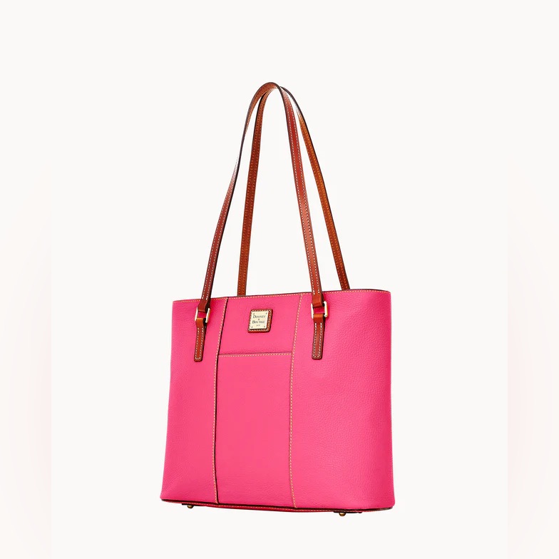 Dooney & Bourke Pebble Grain Leather Lexington Shopper Tote Pink Purse Bag